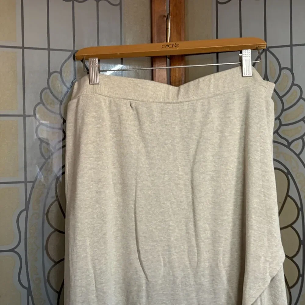 PrAna Tidal Wave Skirt In Sandwashed Beige Preppy Coastal Hemp Blend Size L